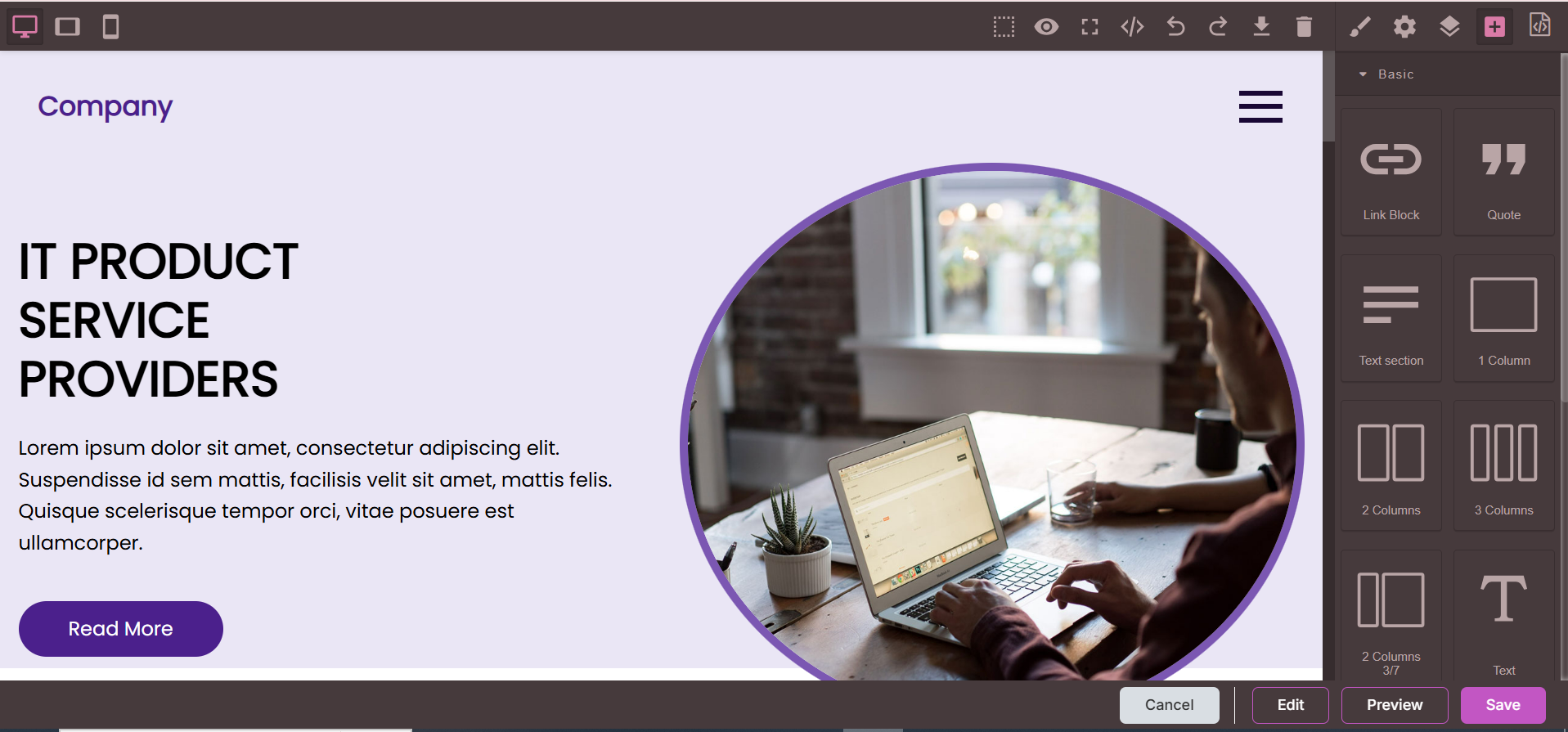 Save landing page